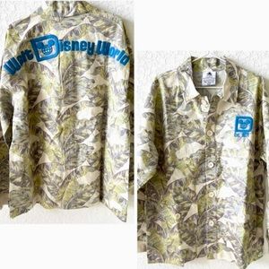 Walt Disney World Tropical Button-Up Linen Shirt Jacket by Spirit Jersey Sz L